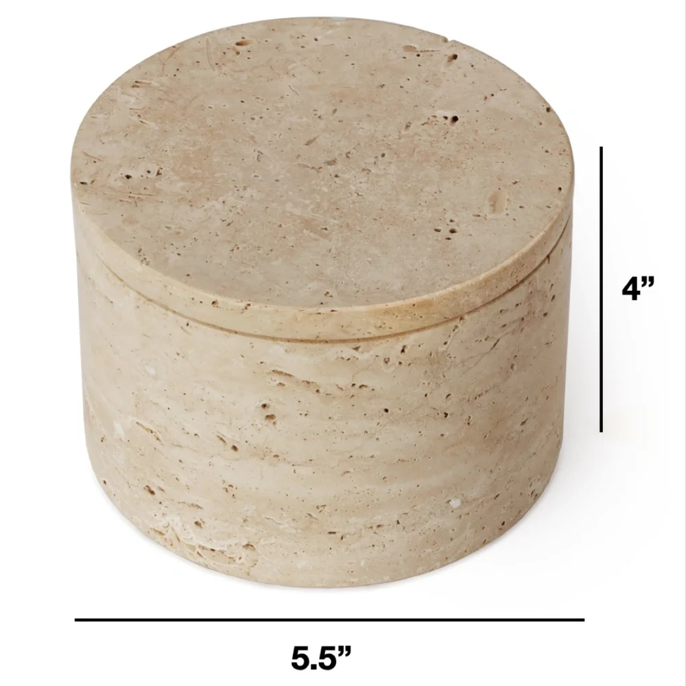ame gemella travertine stone treat jar